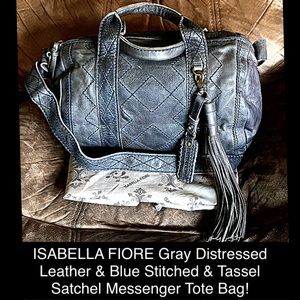 ISABELLA FIORE Tassel Satchel Messenger Tote Bag!